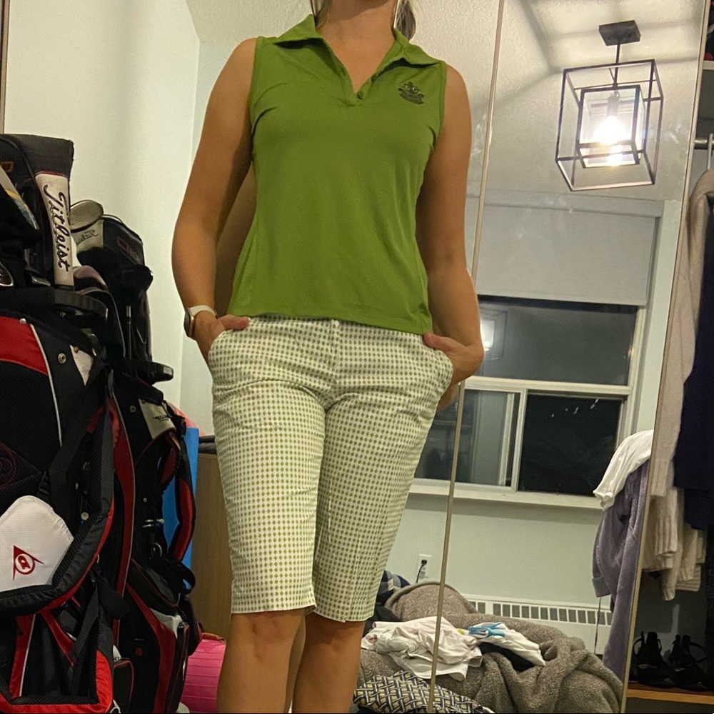 Green golf outfit (top size small, IZOD bottoms size 2)
